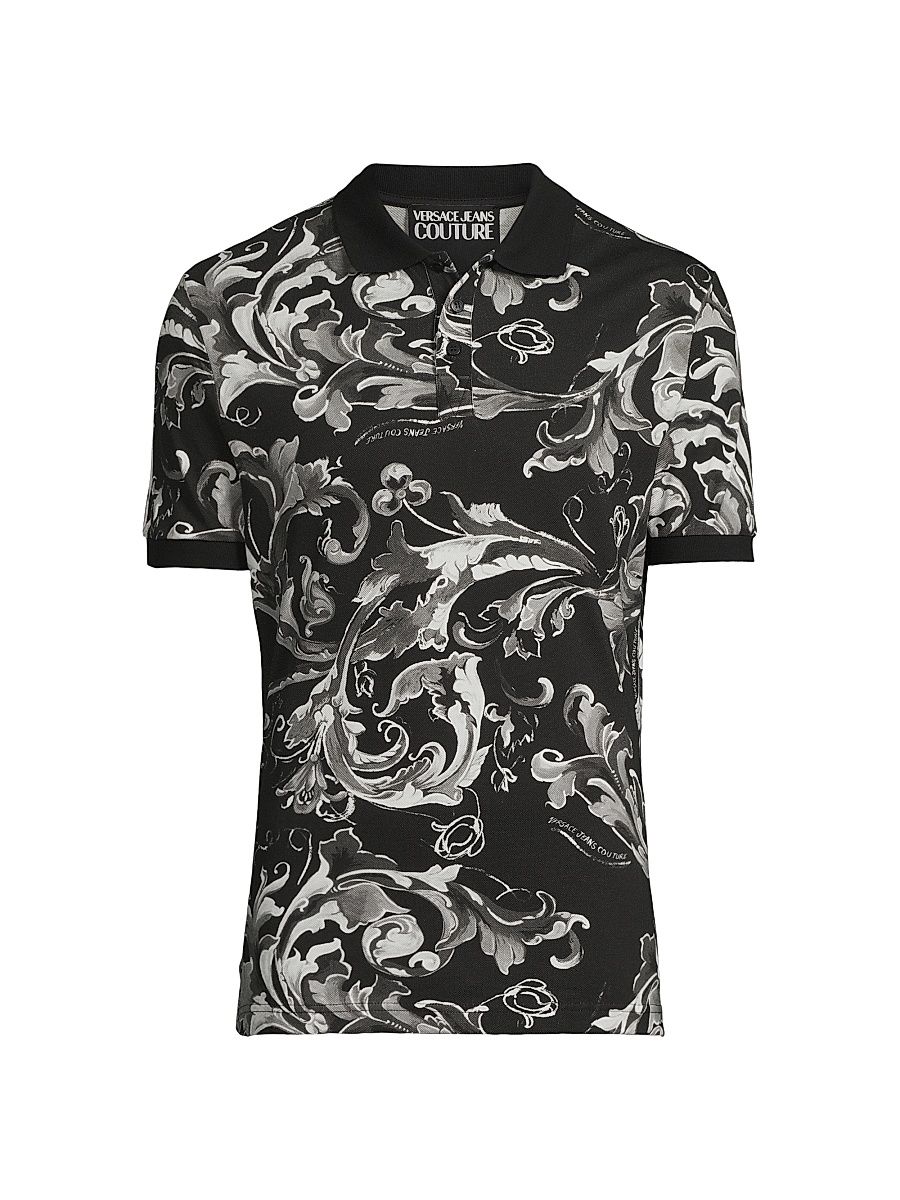 Men's Filligree Polo T-Shirt - Black - Size XL