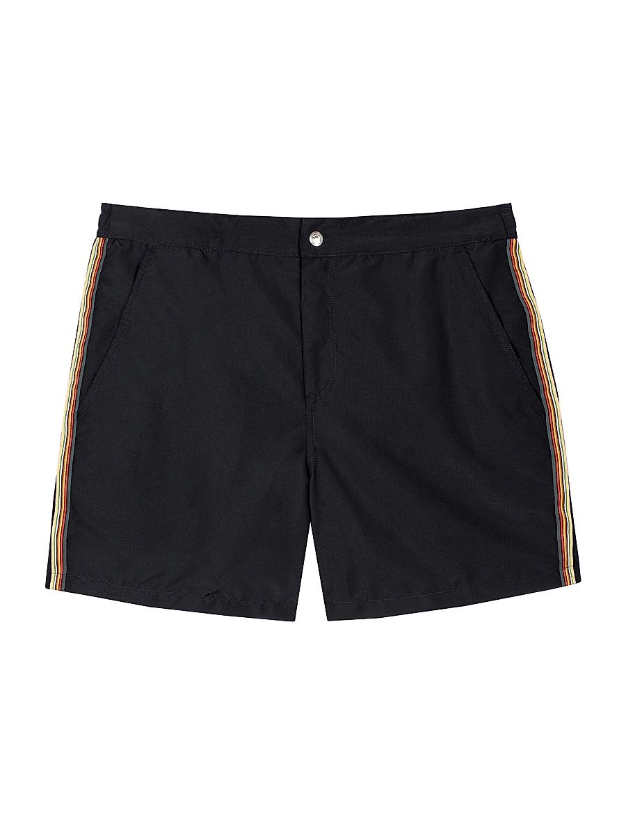 Men's Side Striped Swim Shorts - Black - Size XL