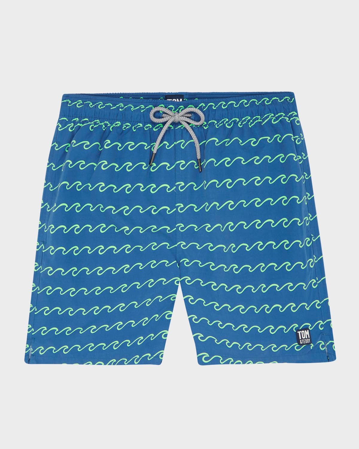 Men & apos;s Wave-Print Swim Shorts