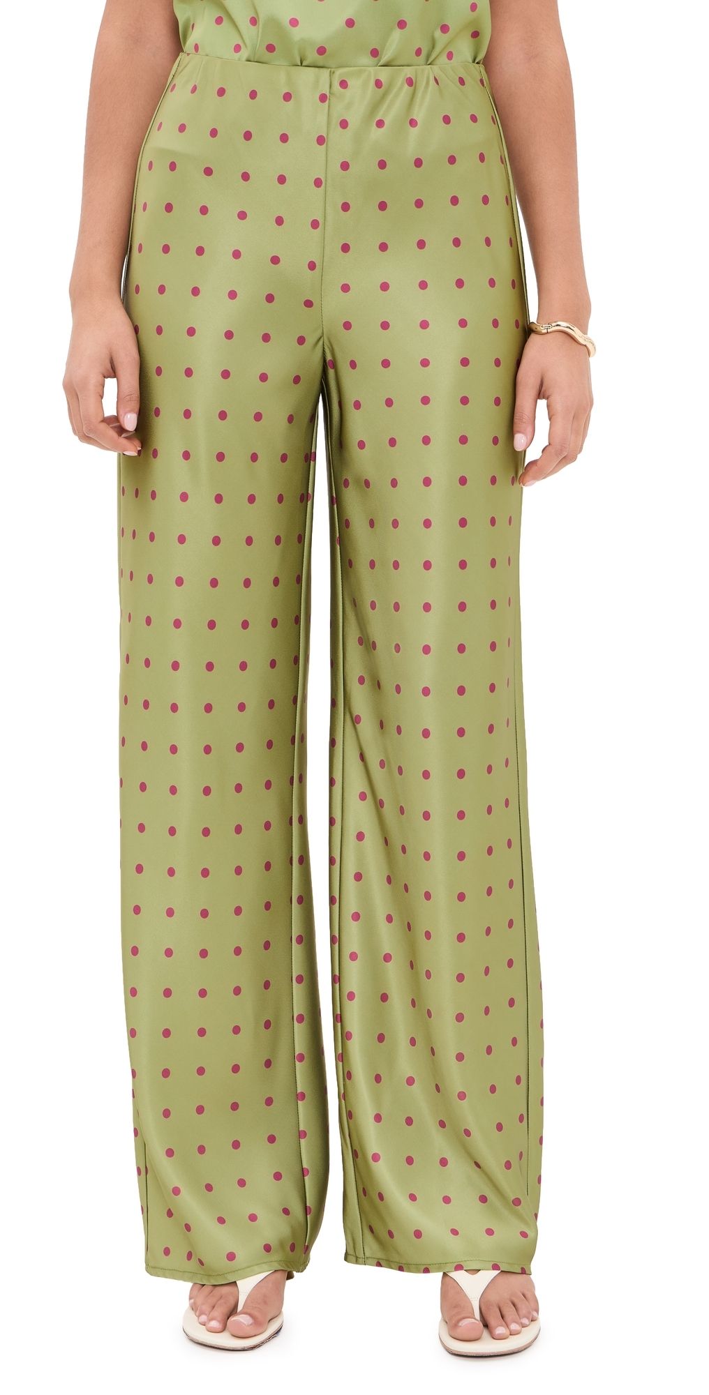 Madison the Label Giovanna Pants Olive w/ Burgundy Spot XL
