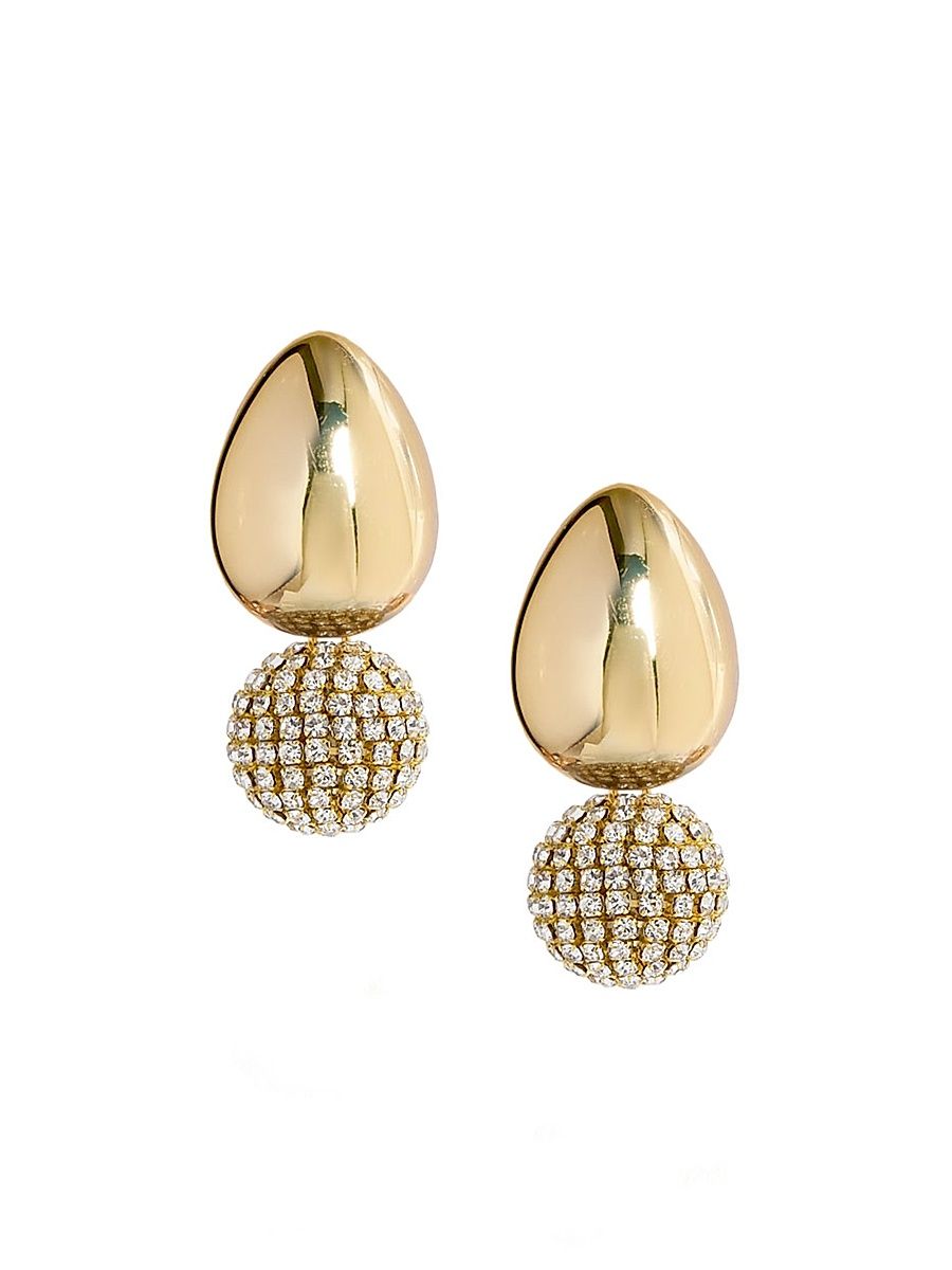 Women's La Dolce Vita Tulia 18K-Gold-Plated, Wood & Rhinestone Drop Earrings - Golden Dusk
