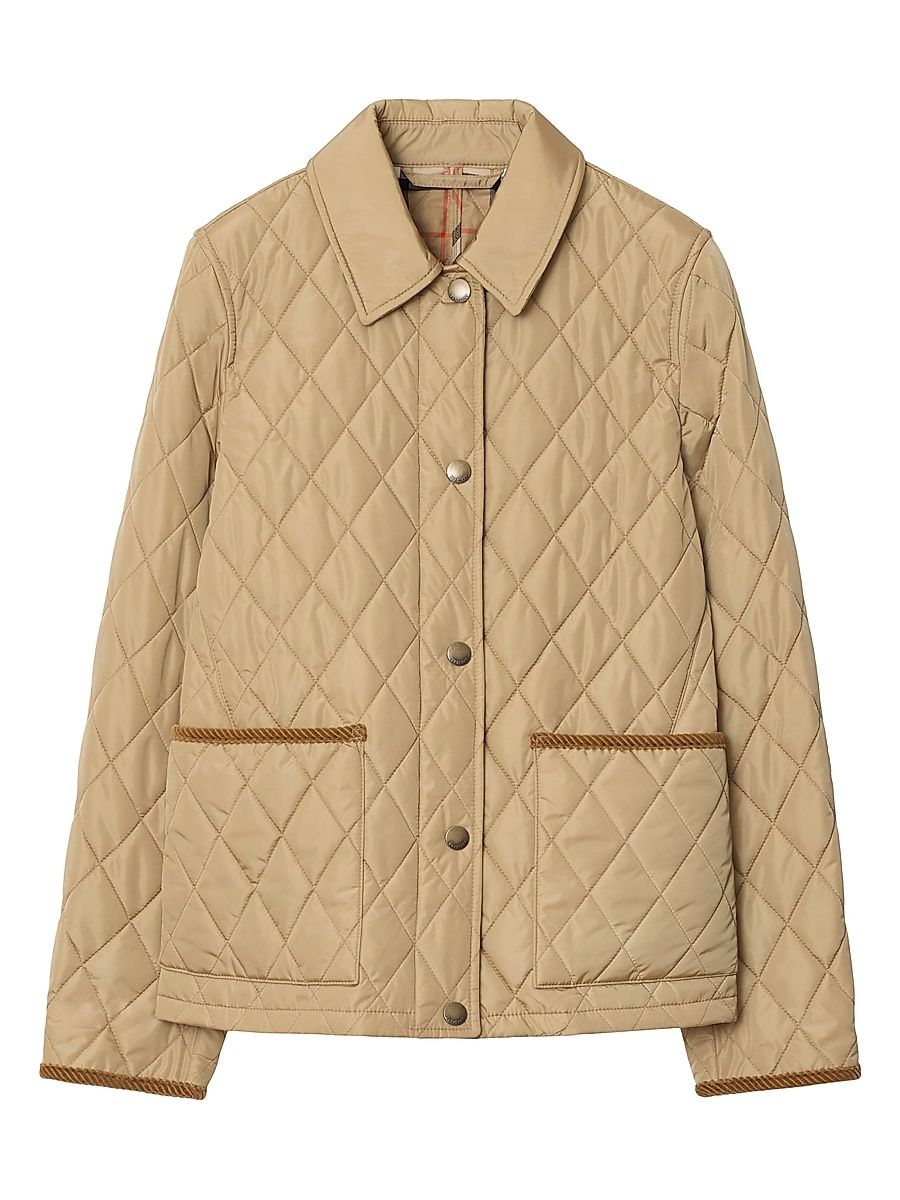 Women's Quilted Nylon Jacket - Flax Sand Ip Check - Size XXL