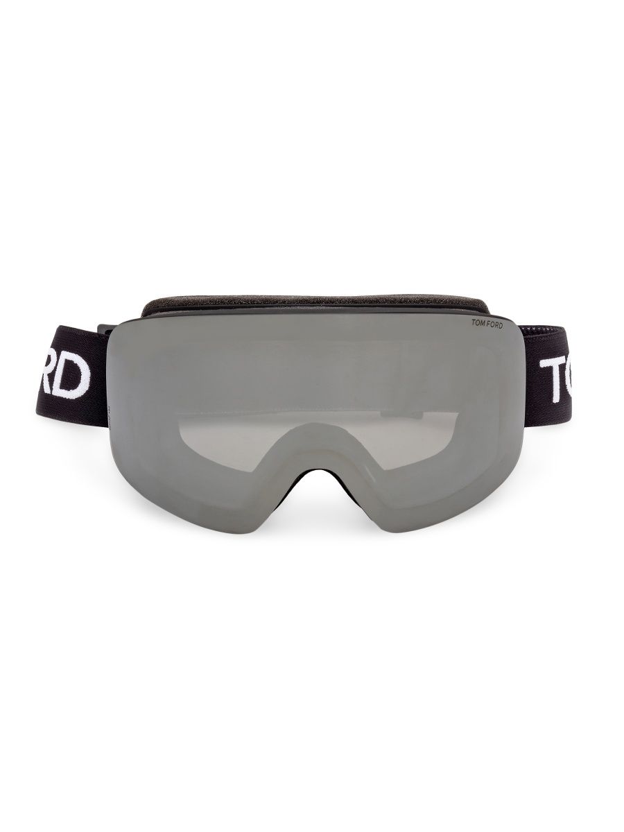 TOM FORD Women's Logo Strap Mirrored Ski Goggles - Matte Black Smoke Mirror