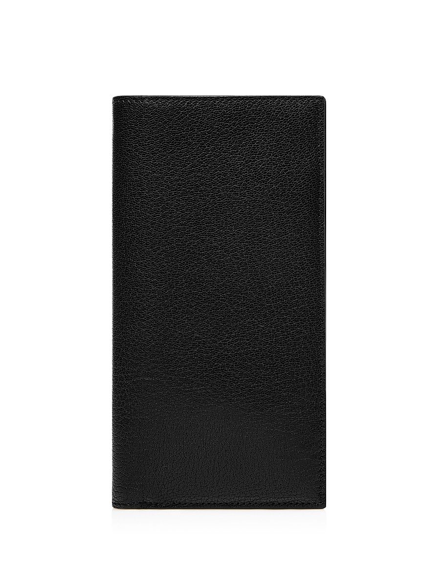 Men's Leather Vertical Strap Wallet - Black