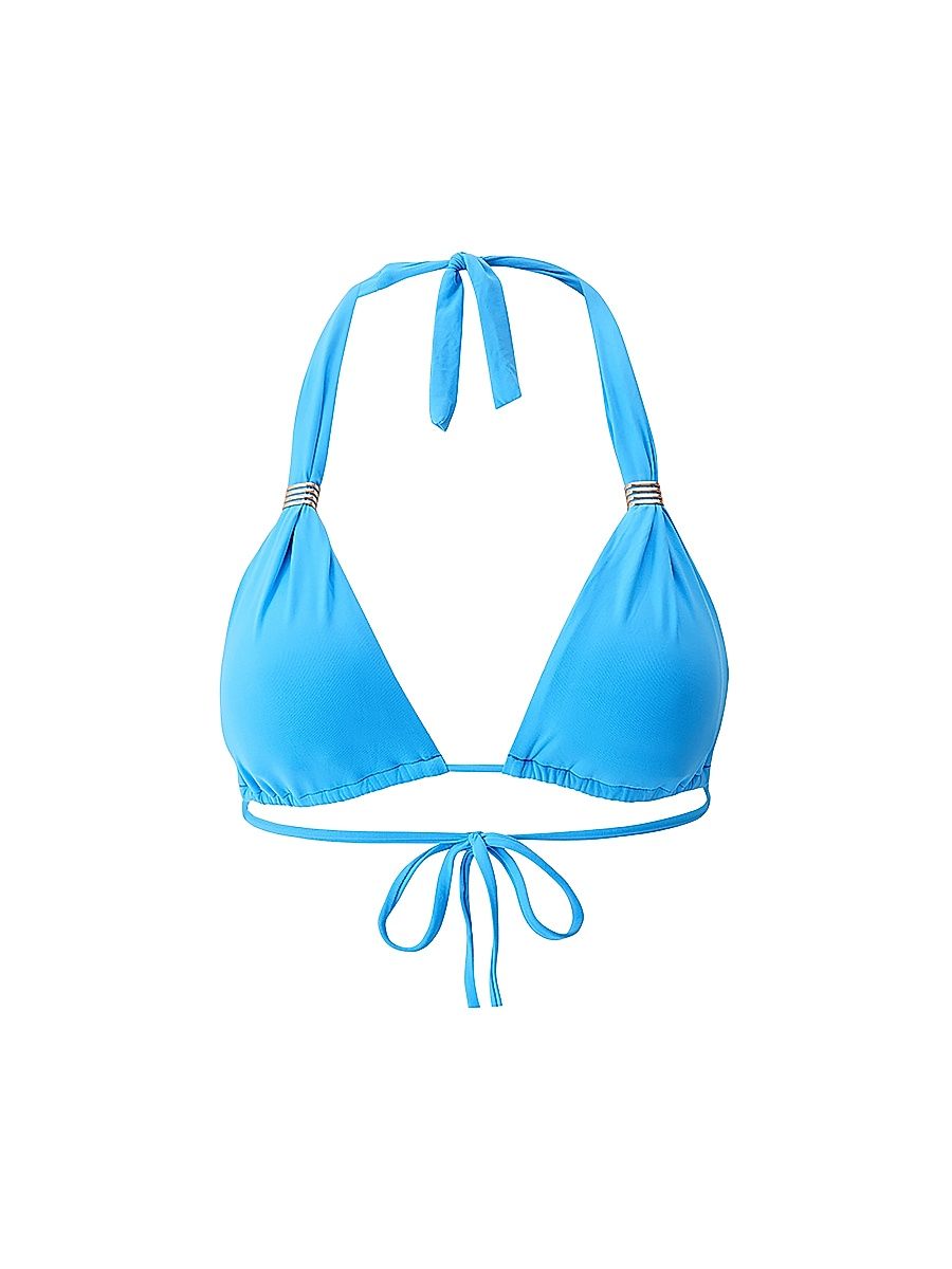 Women's Grenada Embellished Halterneck Bikini Top - Ocean - Size 12