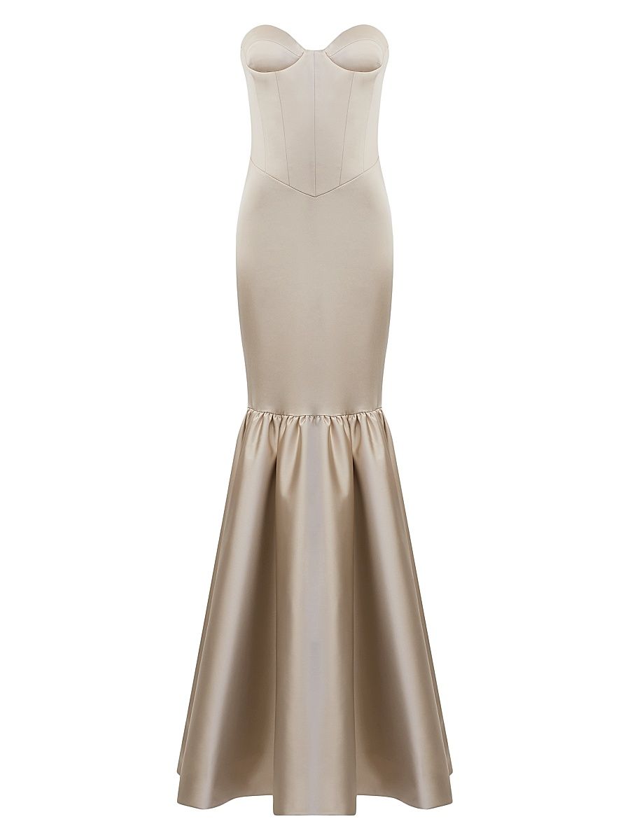 Women's Inara Satin Strapless Mermaid Gown - Sultans Delight - Size 8