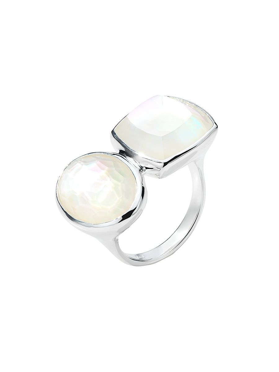 Women's Rock Candy Large Stone Mixed-Cut Oval & Cushion Sterling Silver & Doublet Ring - Rock Crystal - Size 7