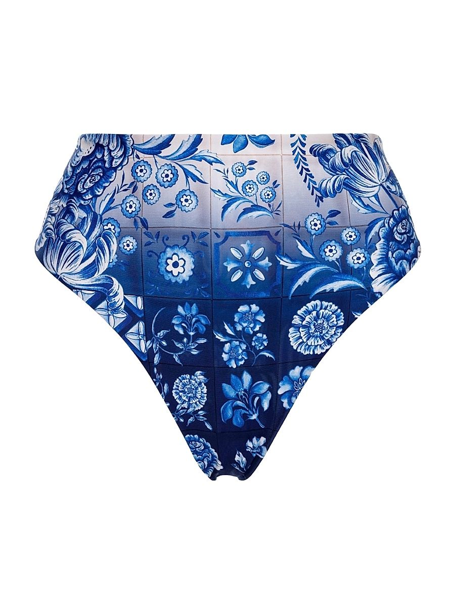 Women's Riveria Radiance Penelope Azure Floral Bikini Bottom - Size Small