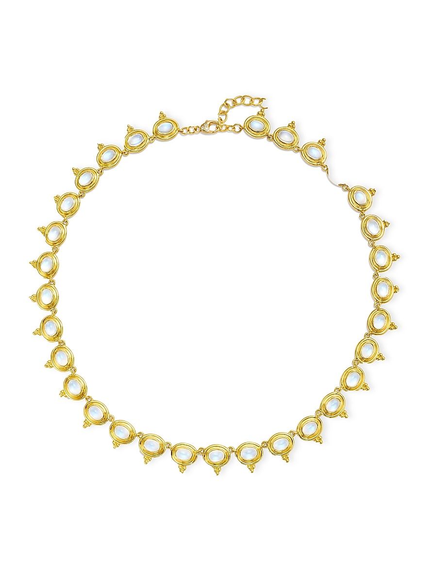 Women's Florence86 18K Yellow Gold & Blue Moonstone Temple Necklace - Yellow Gold