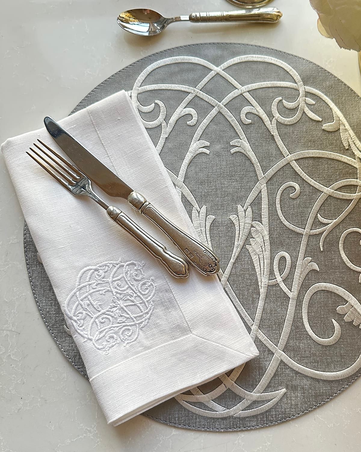 Baroque Embroidered Napkins, Set of 4