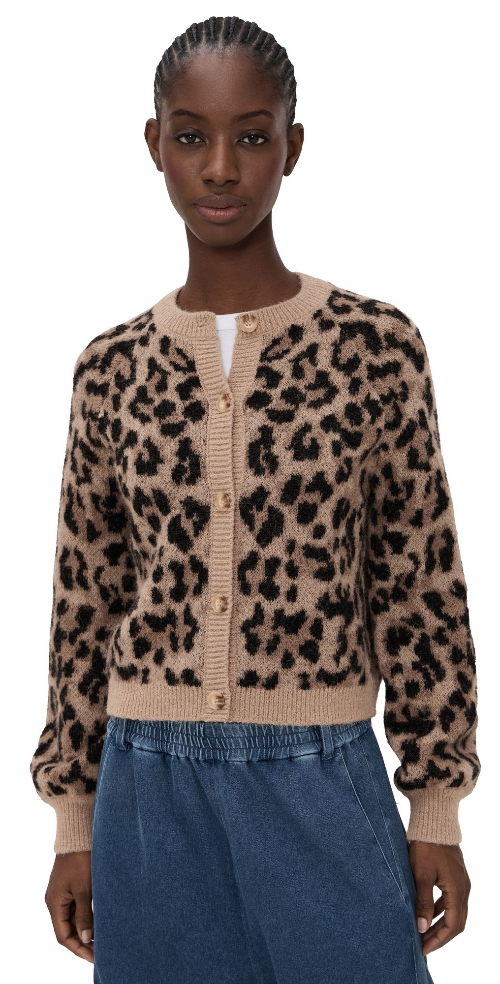 THE GREAT. The Windsor Cardigan Leopard 3