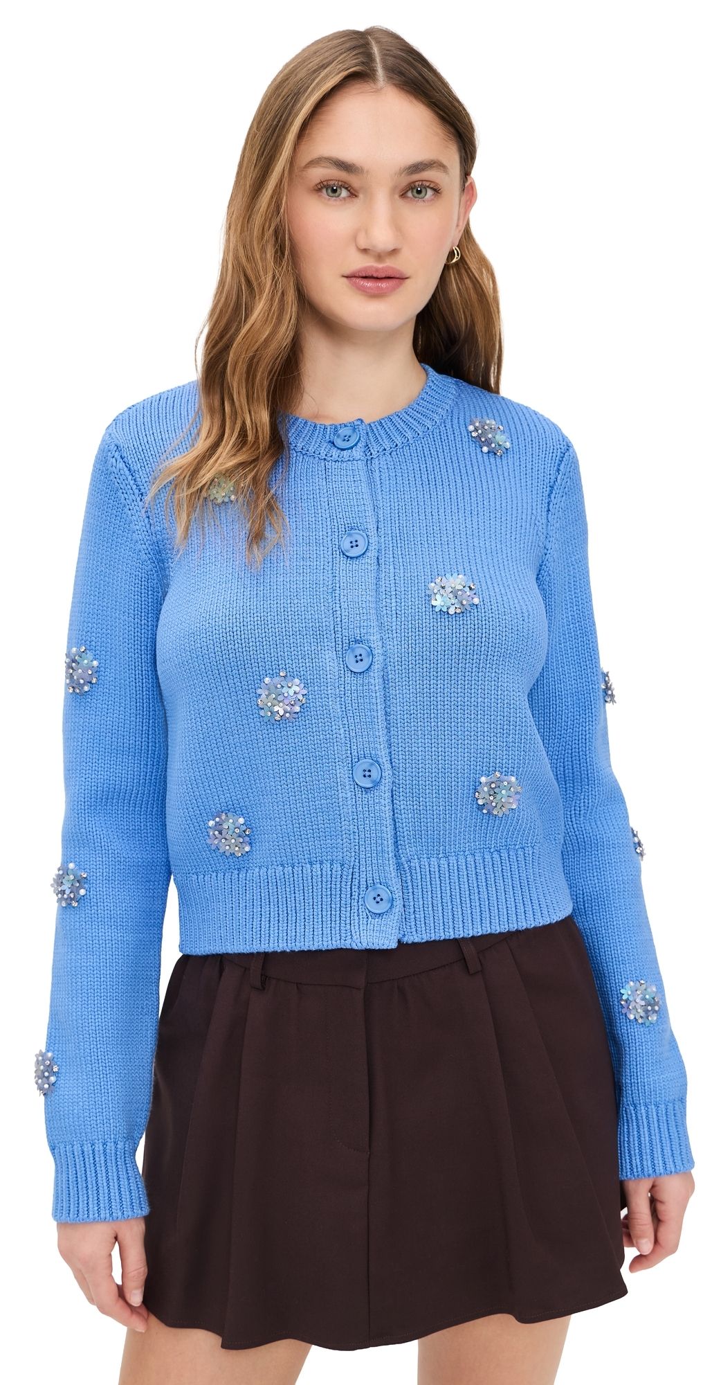 Cinq à Sept Mini Sparkle Dots Piera Cardigan Cobalt Wave M