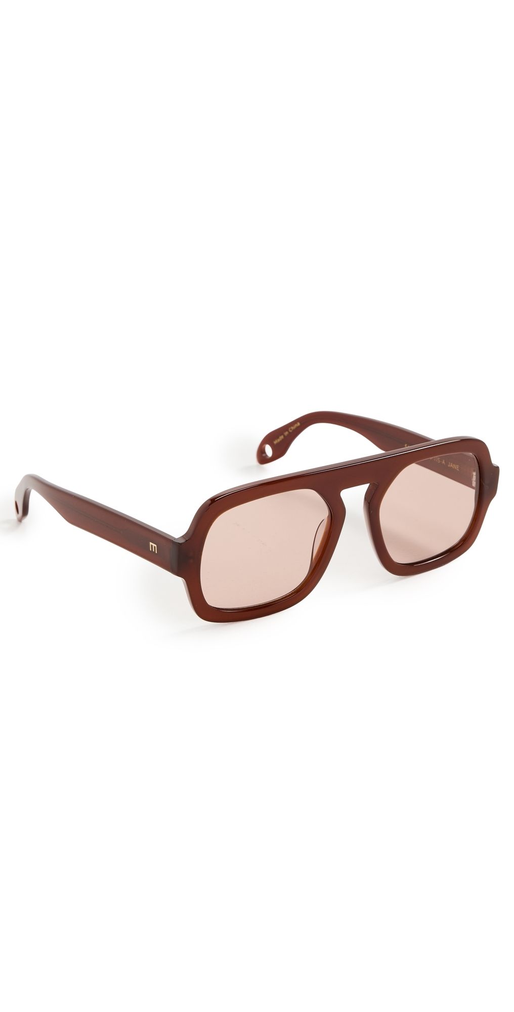 Elisa Johnson Jane Sunglasses Maroon Brown One Size