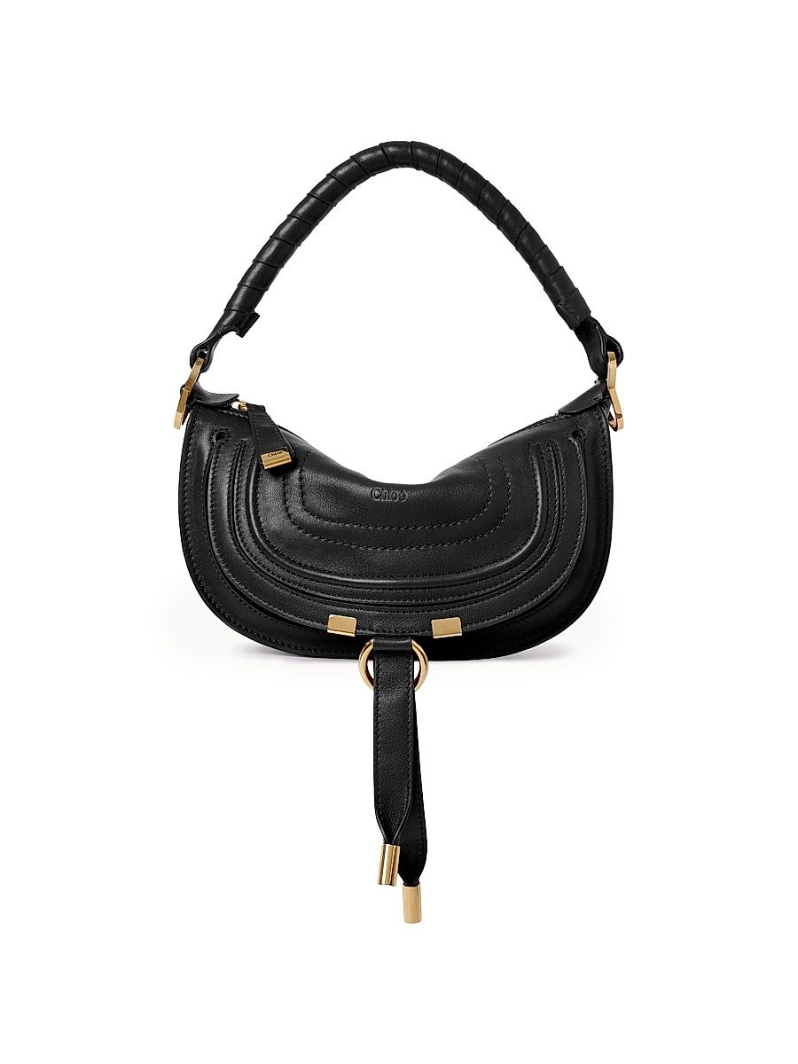 Women's Mini Marcie Leather Shoulder Bag - Black