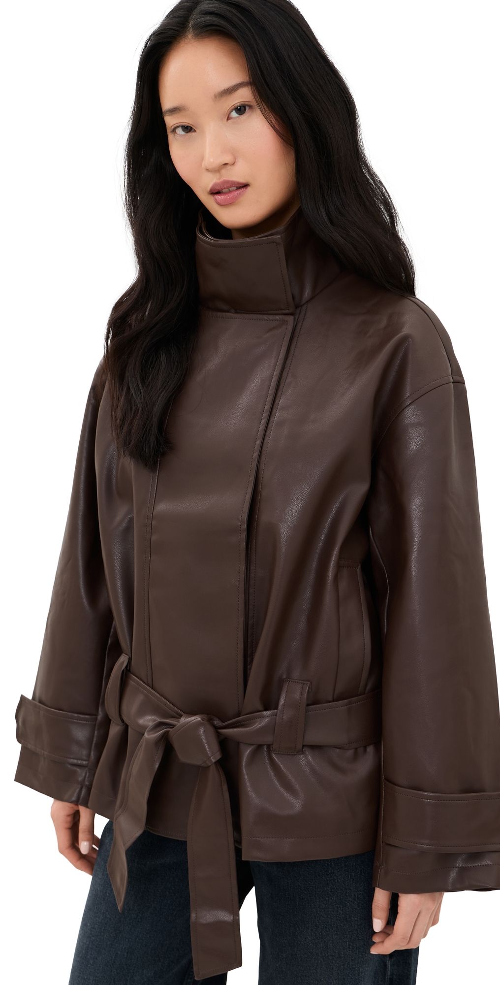 4th & Reckless Jaden Faux Leather Jacket Brown M