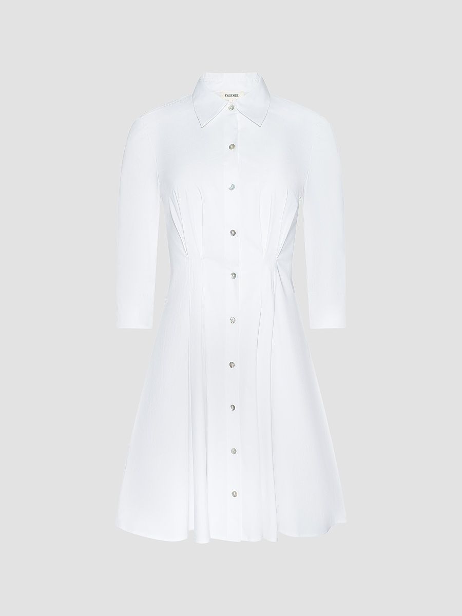 Women's Journi Pintuck Minidress - White - Size 12