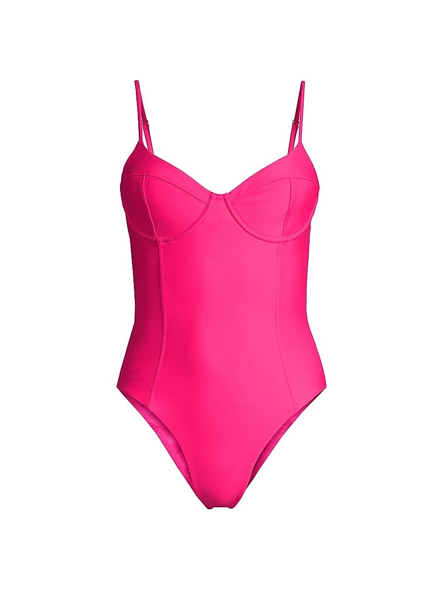 Women's Jayda Bustier One-Piece Swimsuit - Perfect Pink - Size Large