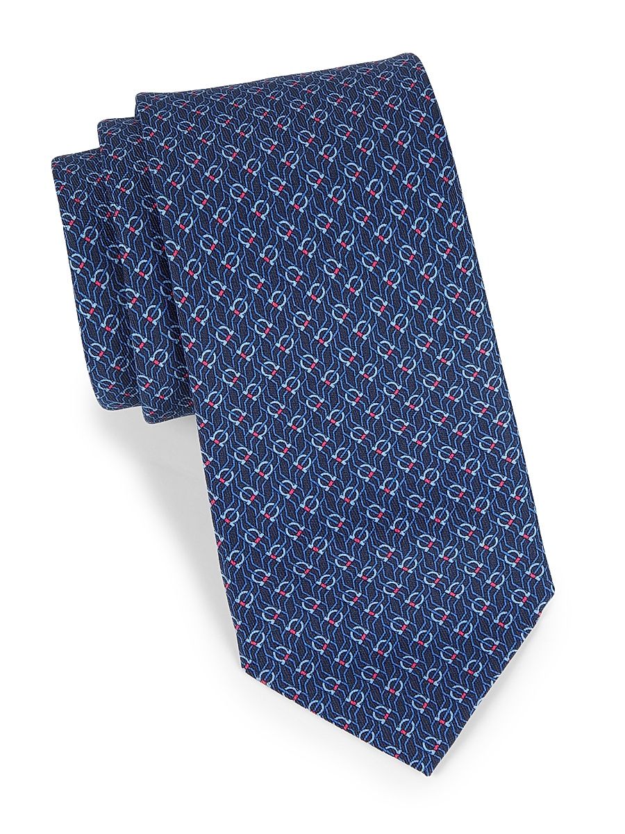 Men's Gancini Jacquard Tie - Navy