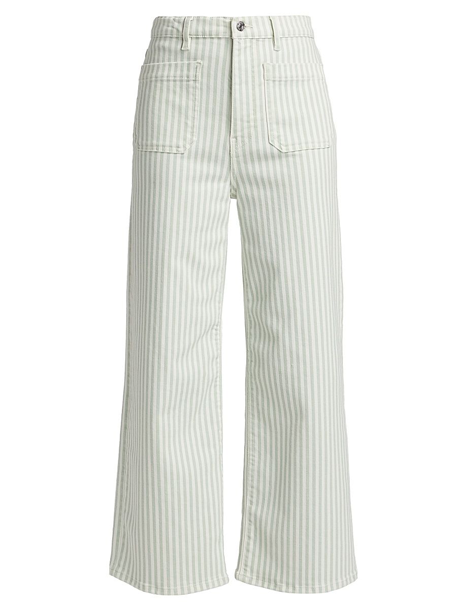 Women's The Anchor Striped Crop Pants - Seamist Stripe - Size 31