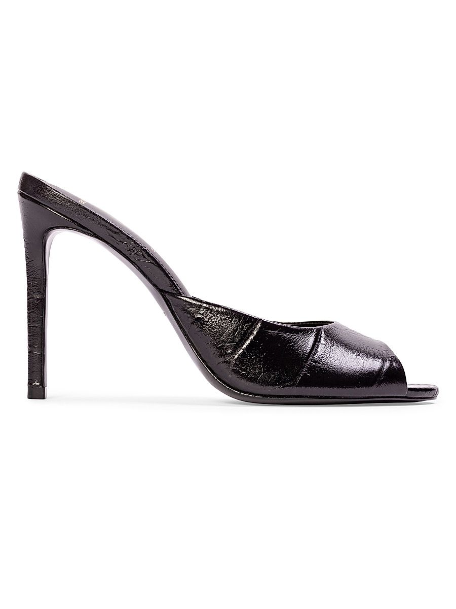 Women's Alessia Croc Mules - Black Croc - Size 12