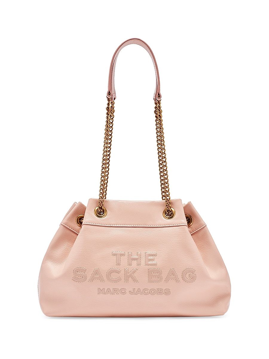 Women's The Large Chain Sack Leather Shoulder Bag - Rose