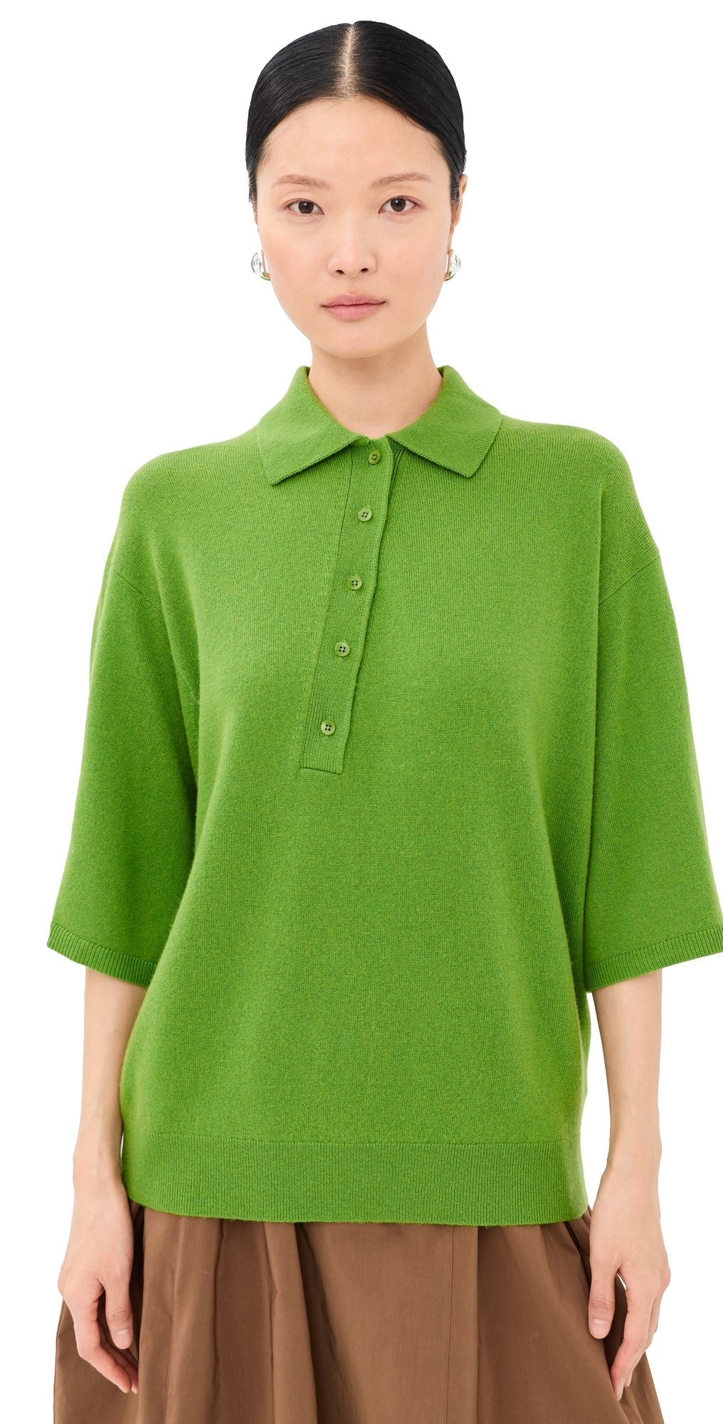Tibi Oversized Easy Tee Polo Avocado L