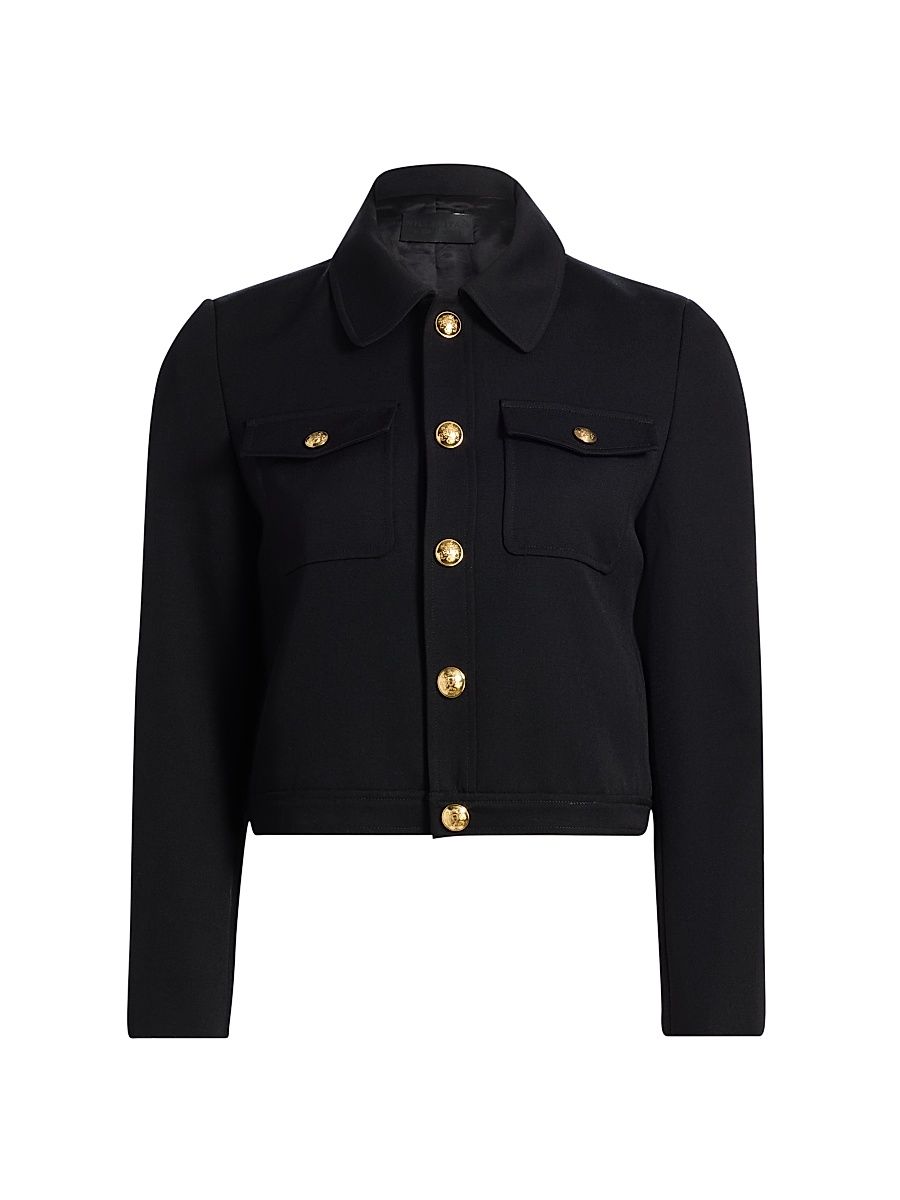 Women's Edna Virgin Wool Cropped Jacket - Black - Size 12