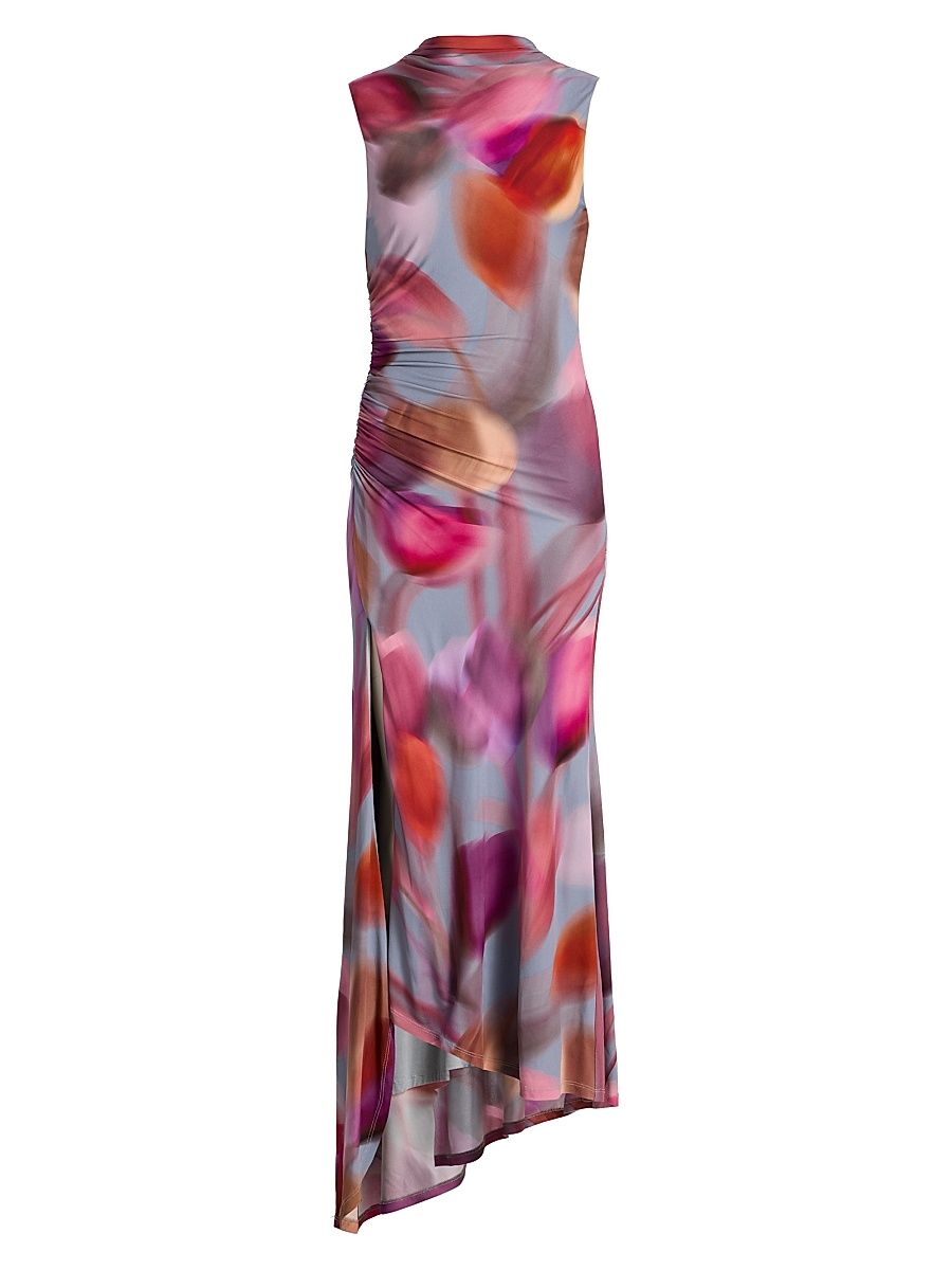 Women's Kai Printed Asymmetric Sleeveless Maxi Dress - Tulip Haze - Size 12