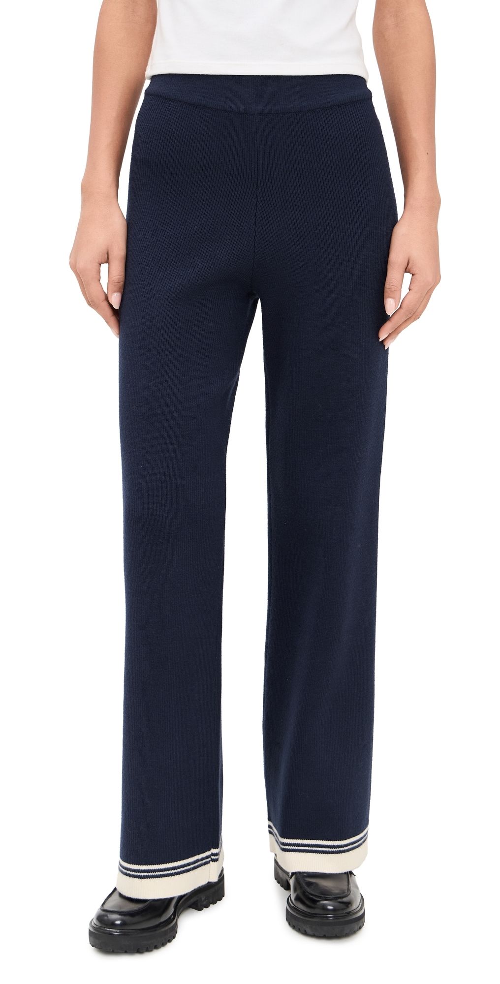 English Factory Contrast Stripe Detail Pants Navy/White S