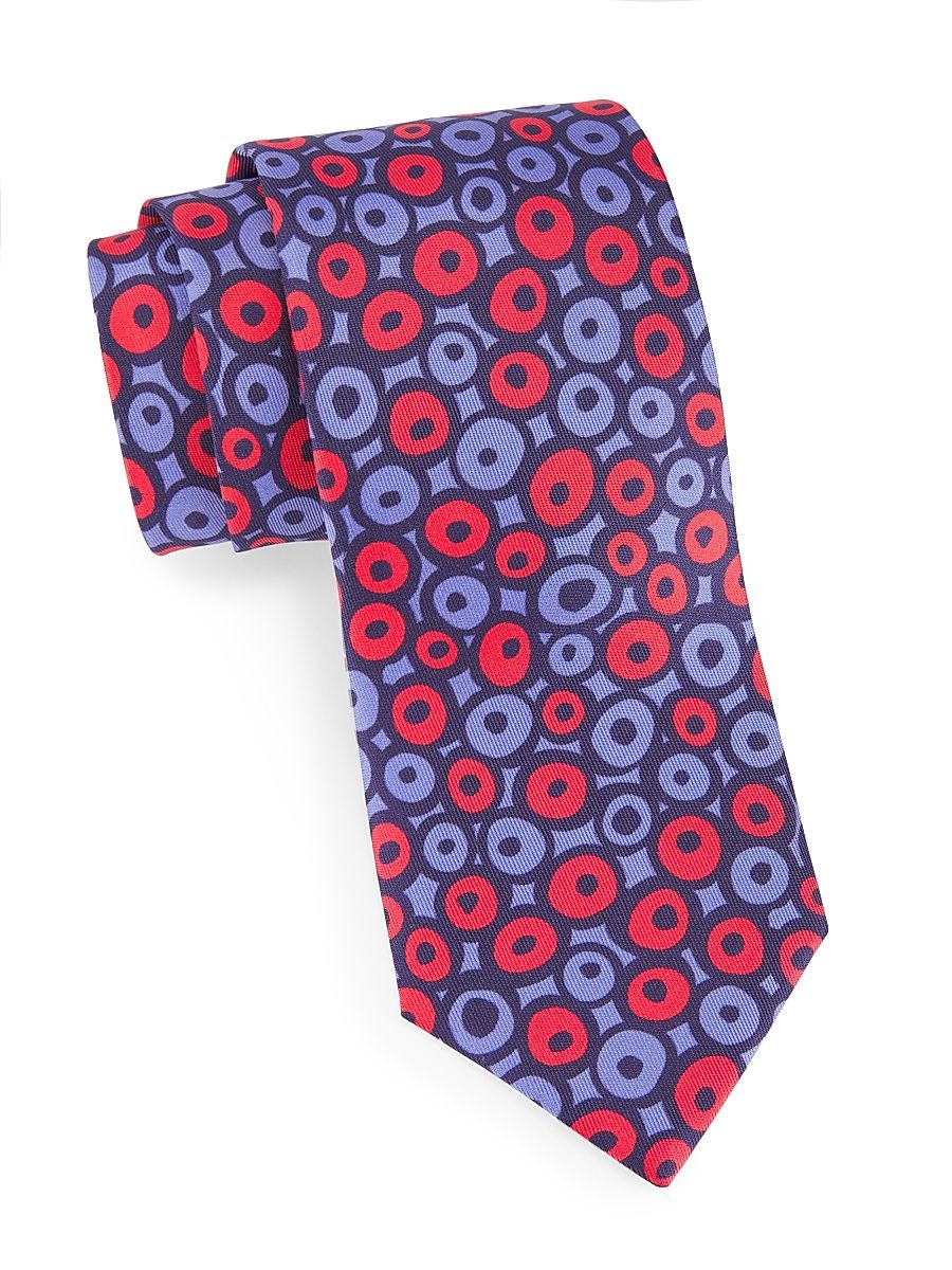 Men's Coffee Bean Silk Tie - Blue Red