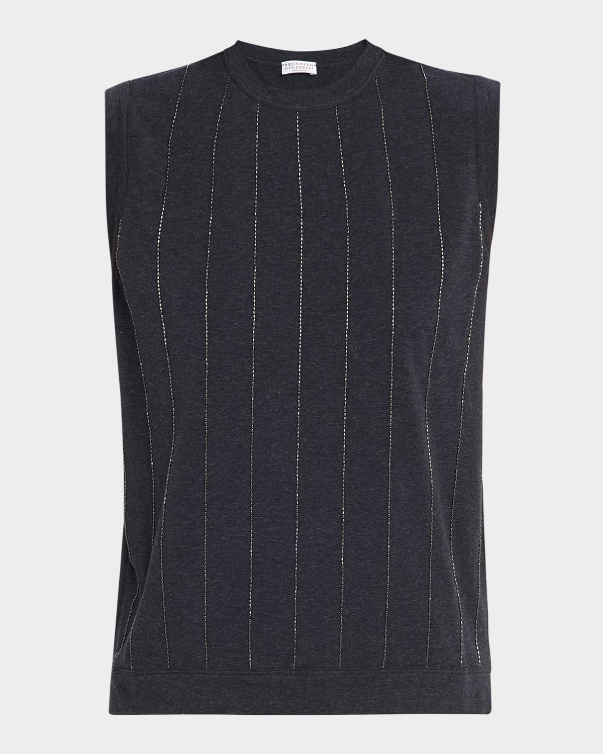 Baguette Striped Jersey Stretch Sleeveless Top