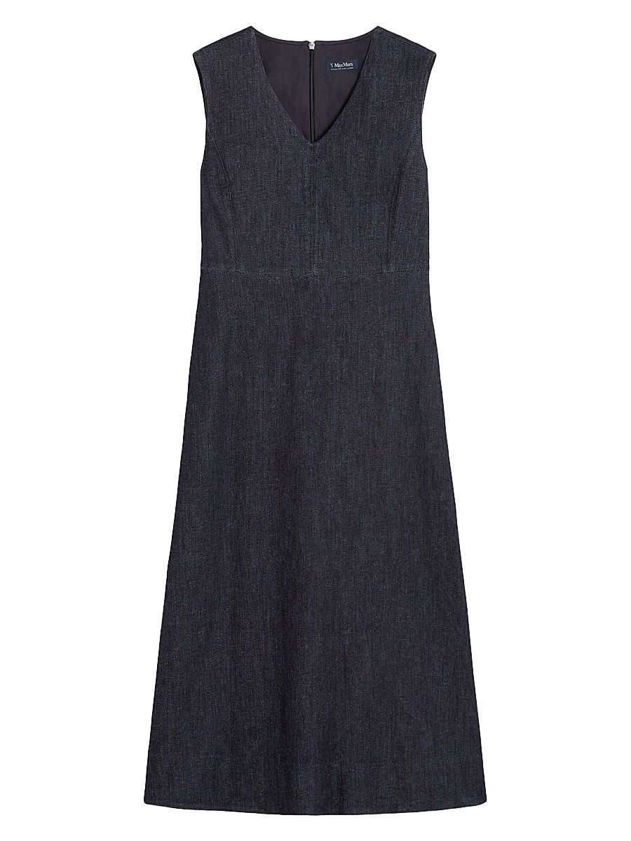 Women's Flared Denim Dress - Midnightblue - Size 16