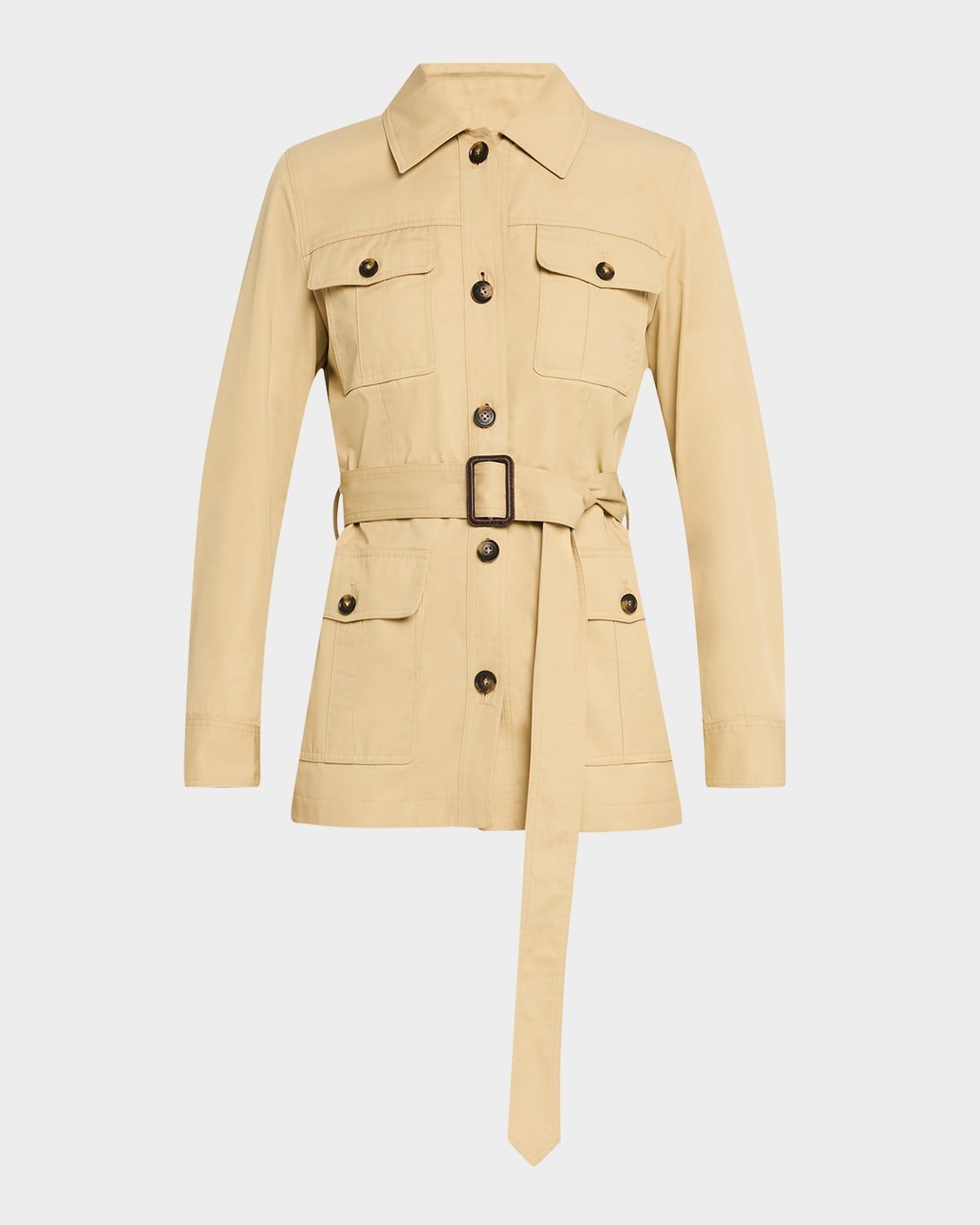 Mila Compact Cotton Belted Safari Jacket