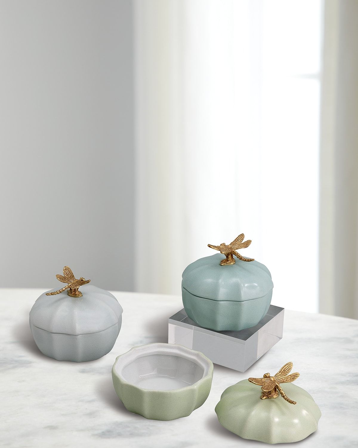 Dragonfly Scallop Boxes, Set of 3