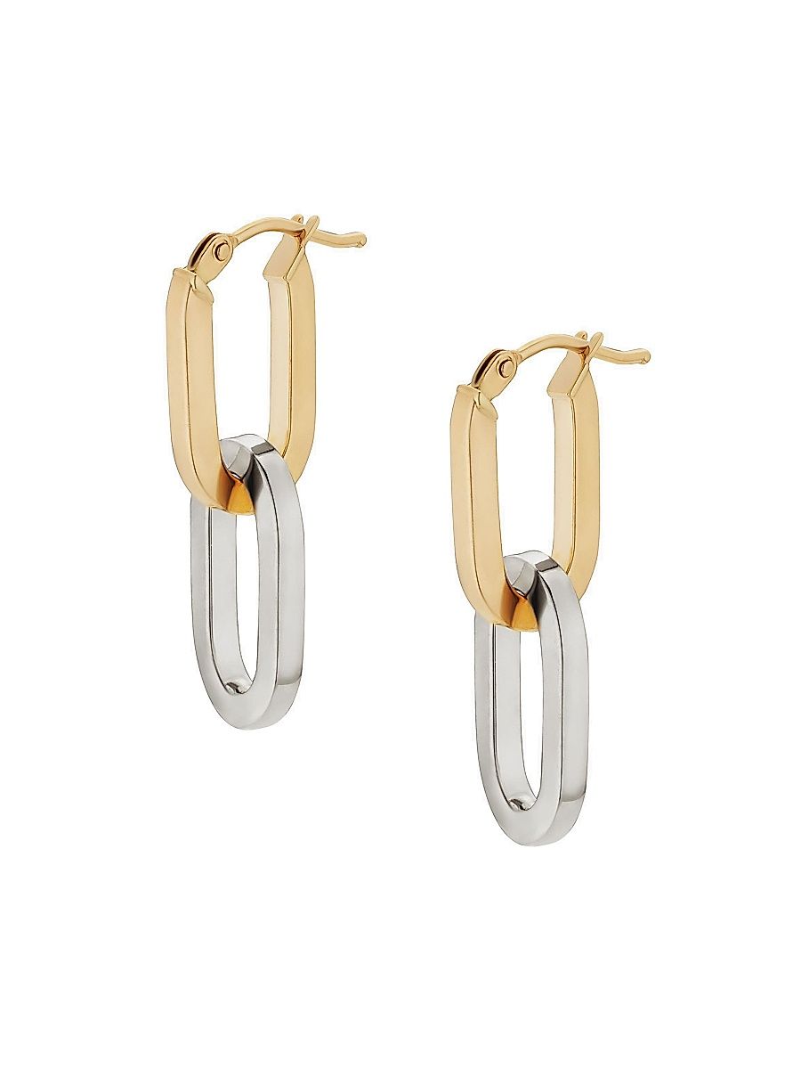 Women's 14K Two Tone Gold Shift Drop Earrings - Yellow Gold