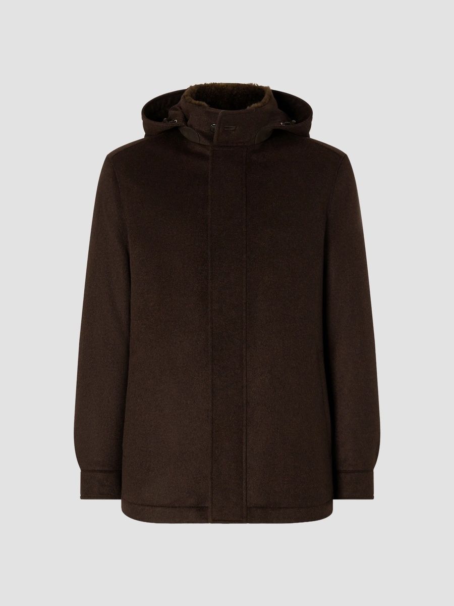 ZEGNA Men's Oasi Cashmere Elements Car Coat - Brown - Size 36