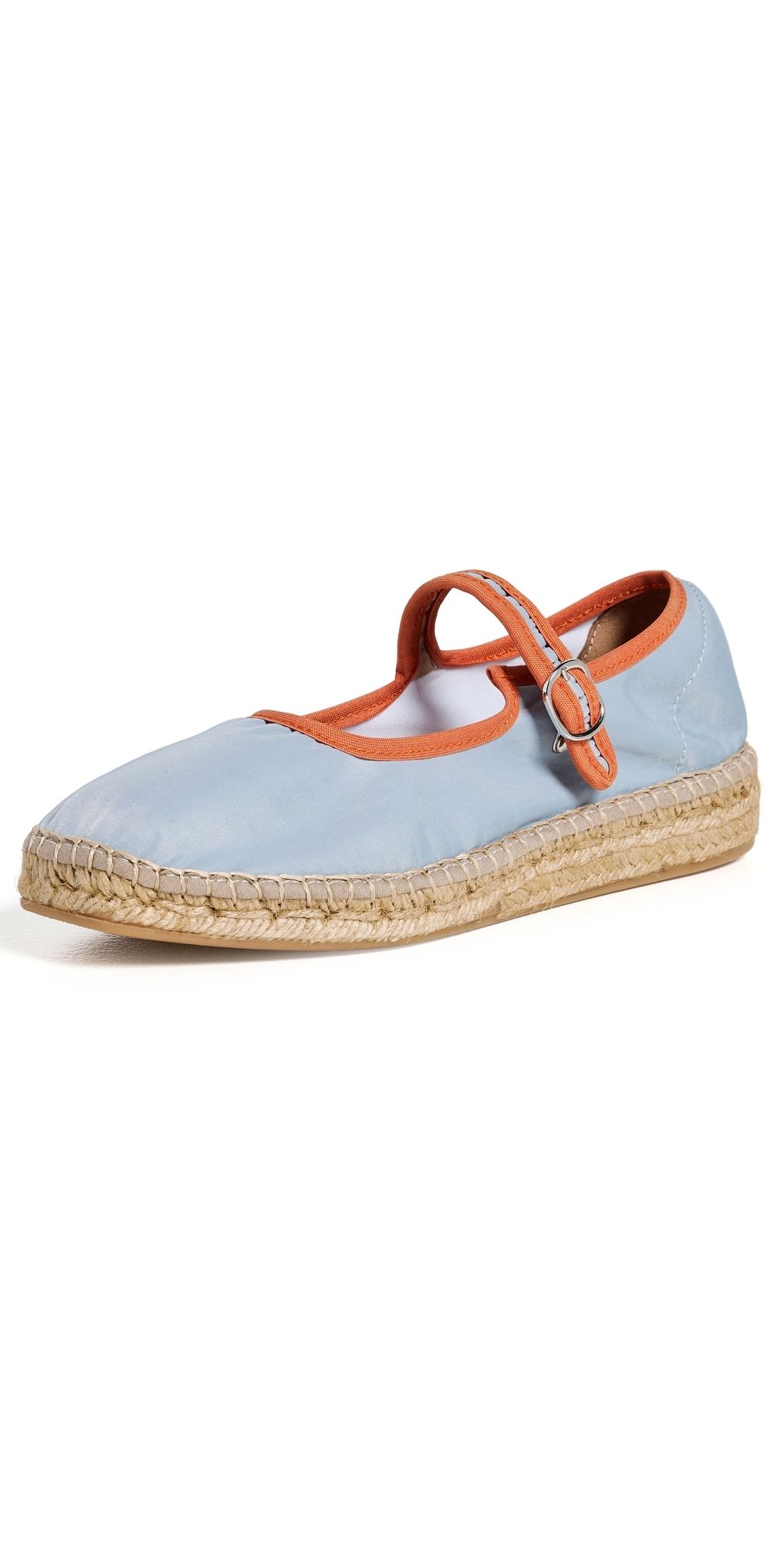 Naguisa Peonia Mary Jane Flats Light Blue/Orange 36