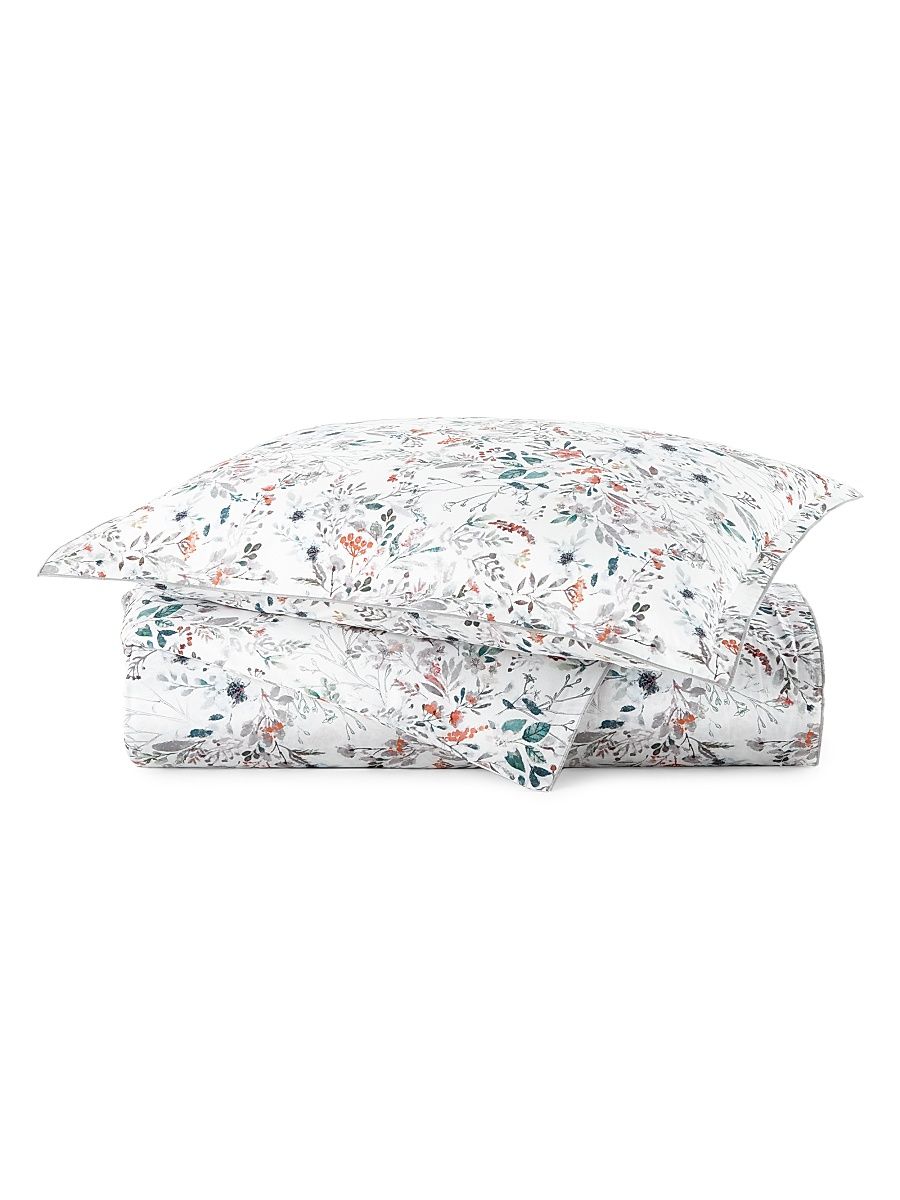 Chloe Percale Duvet - Fog - Size Queen