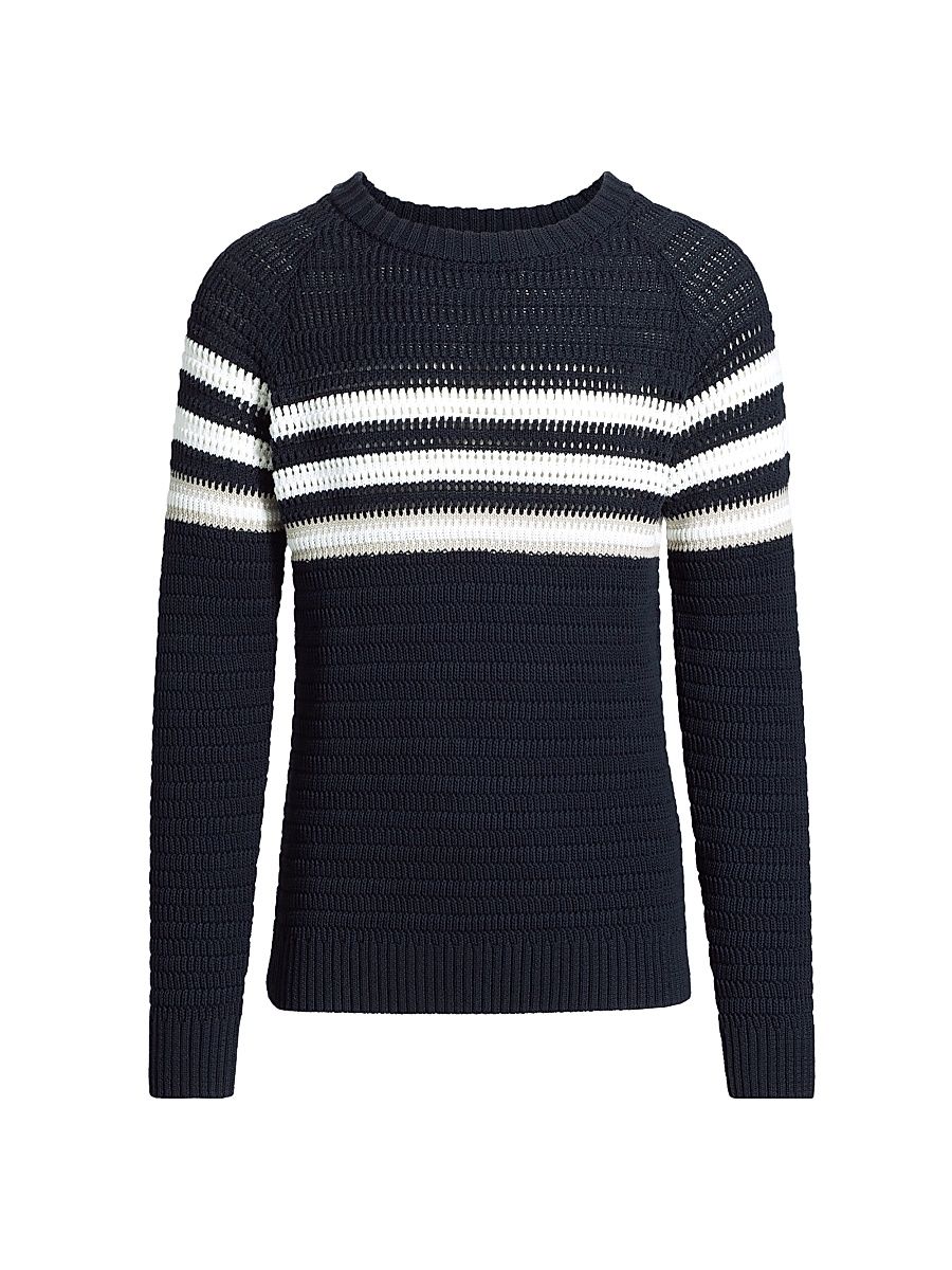 Men's Texture Rugby Stripe Sweater - Navy - Size XXL
