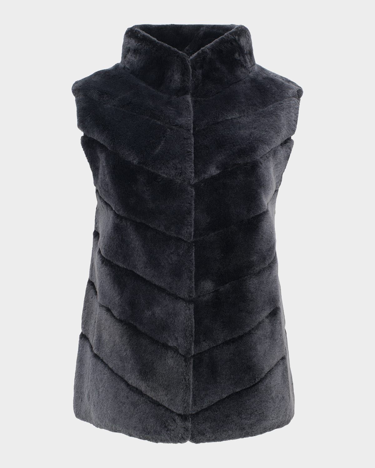 Chevron Lamb Shearling Vest
