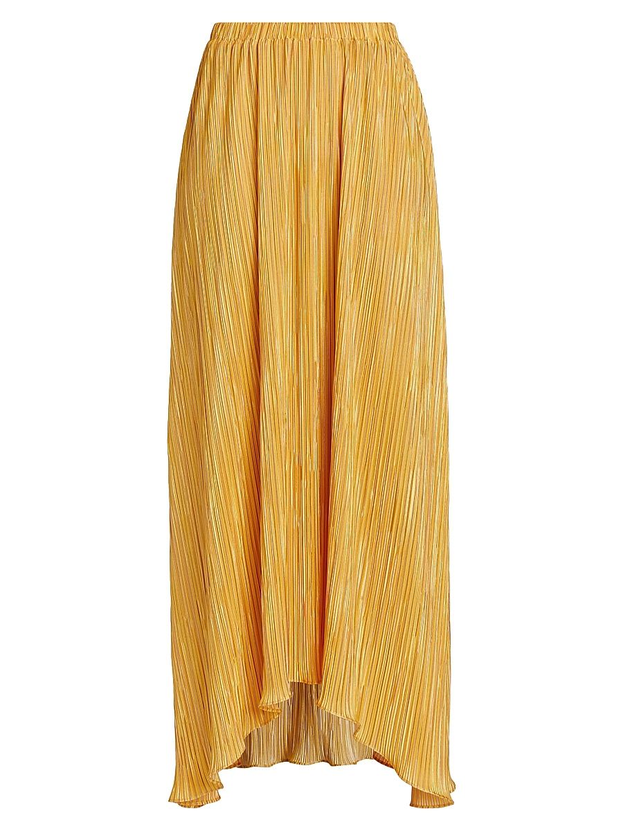 Women's Gwendolyn Pleated Maxi Skirt - Daisy Yellow Pleated - Size Medium
