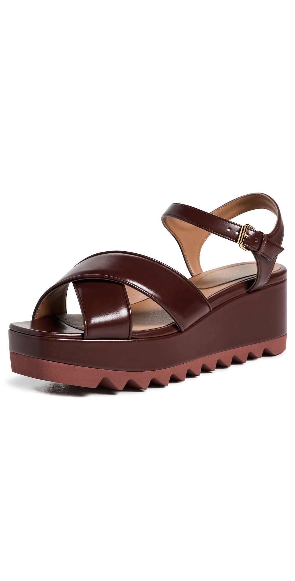 Stella McCartney Elyse Crisscross Sandals Mahogany 37
