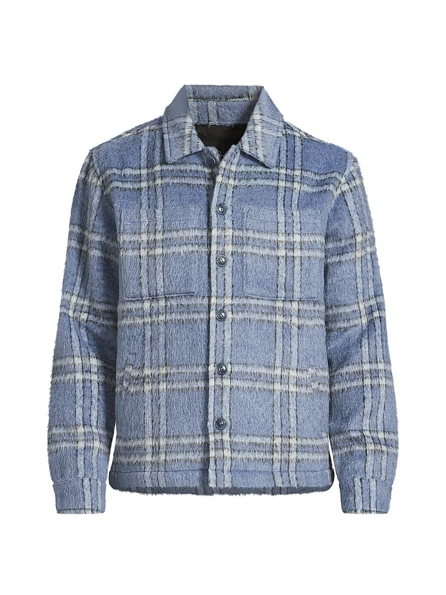 Men's Lachlan Plaid Shirt Jacket - Blue Lotus - Size Large