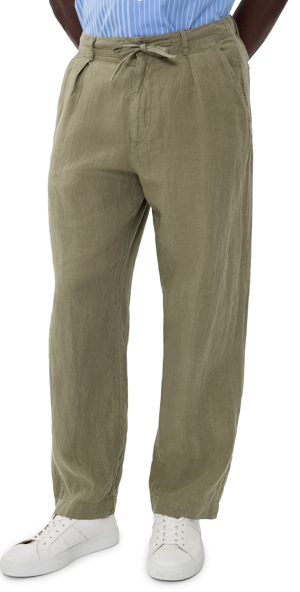 Polo Ralph Lauren Original Label Linen Pleated Relaxed Pants Sage Green XXL