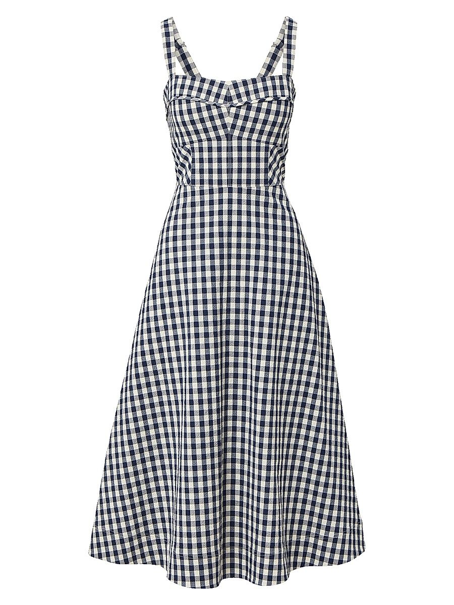 Women's Aila Gingham Midi-Dress - Navy Dove - Size 16