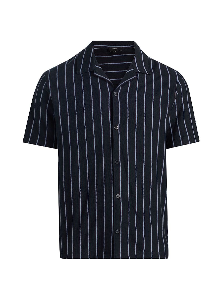 Men's Striped Terry Cotton Cabana Shirt - Coastal Combo - Size XXL