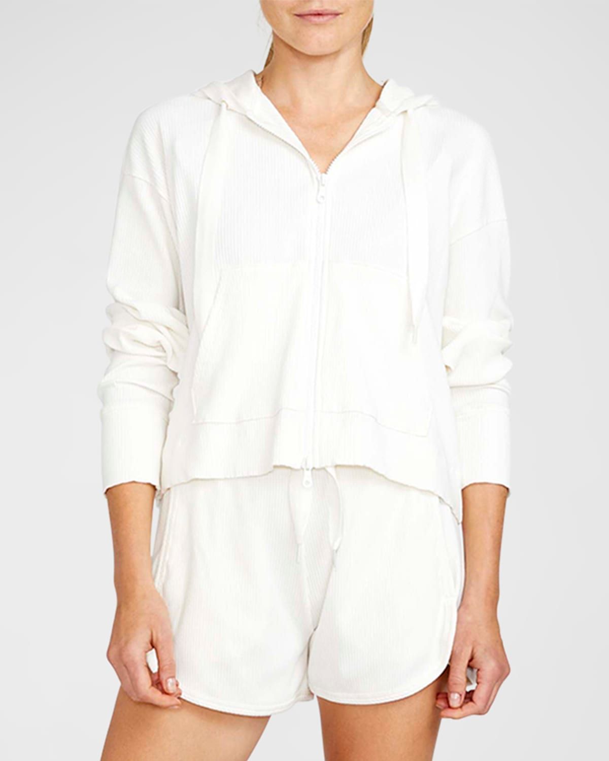 Sugar Swizzle Rib Cropped Hoodie