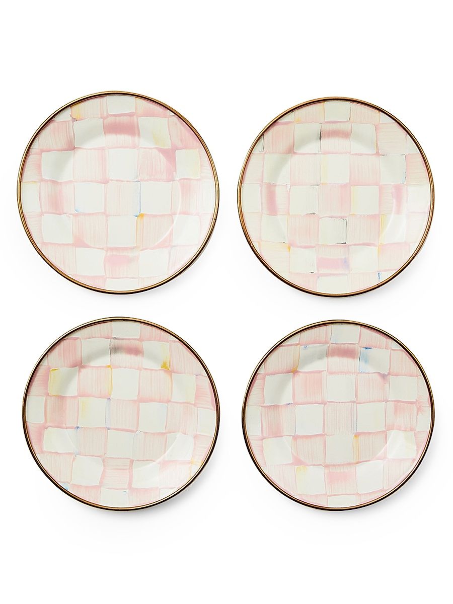 Rosy Check Appetizer Plates 4-Piece Set
