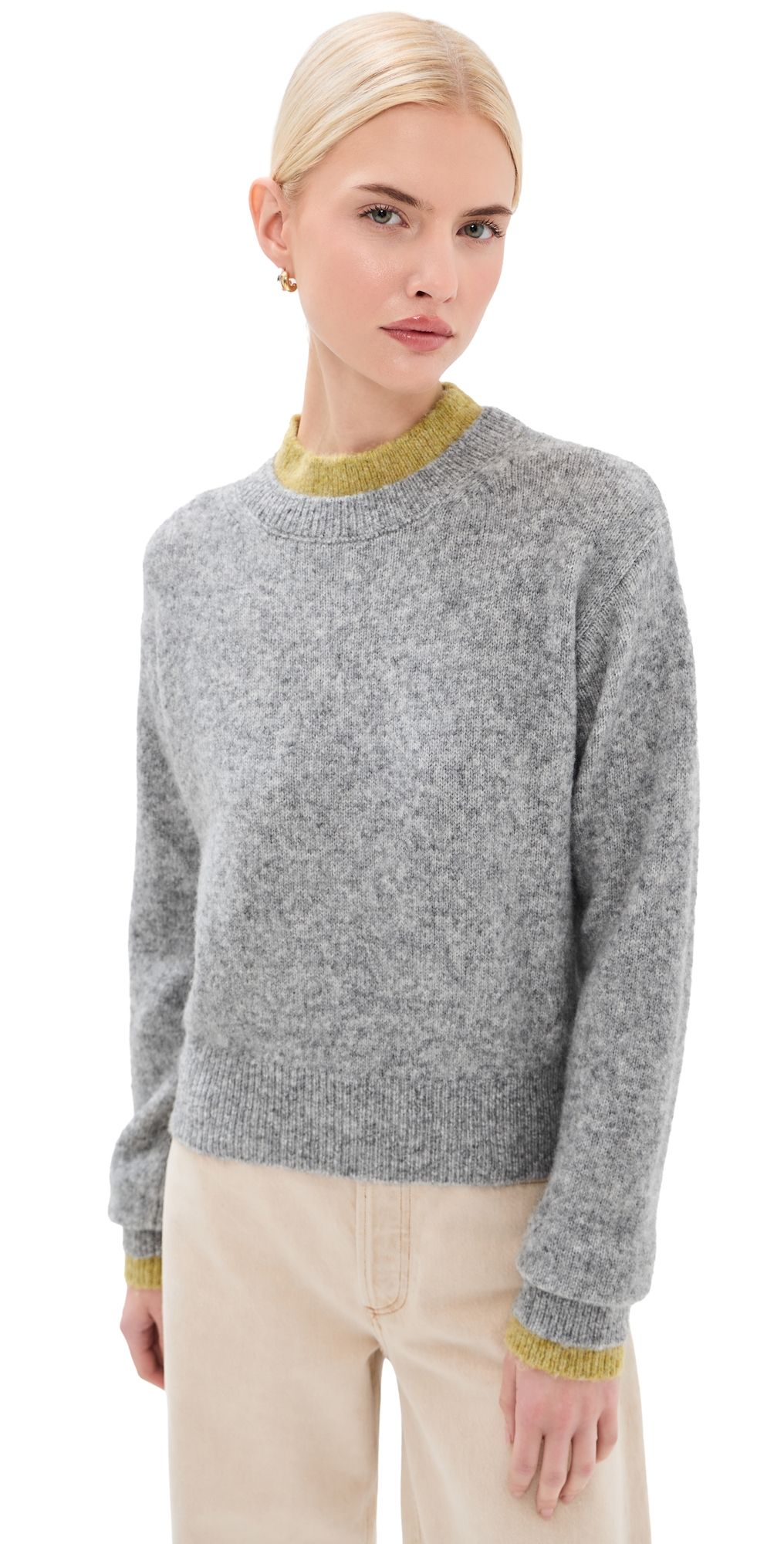 Ossou Jonas Pullover Stone/Citron XS