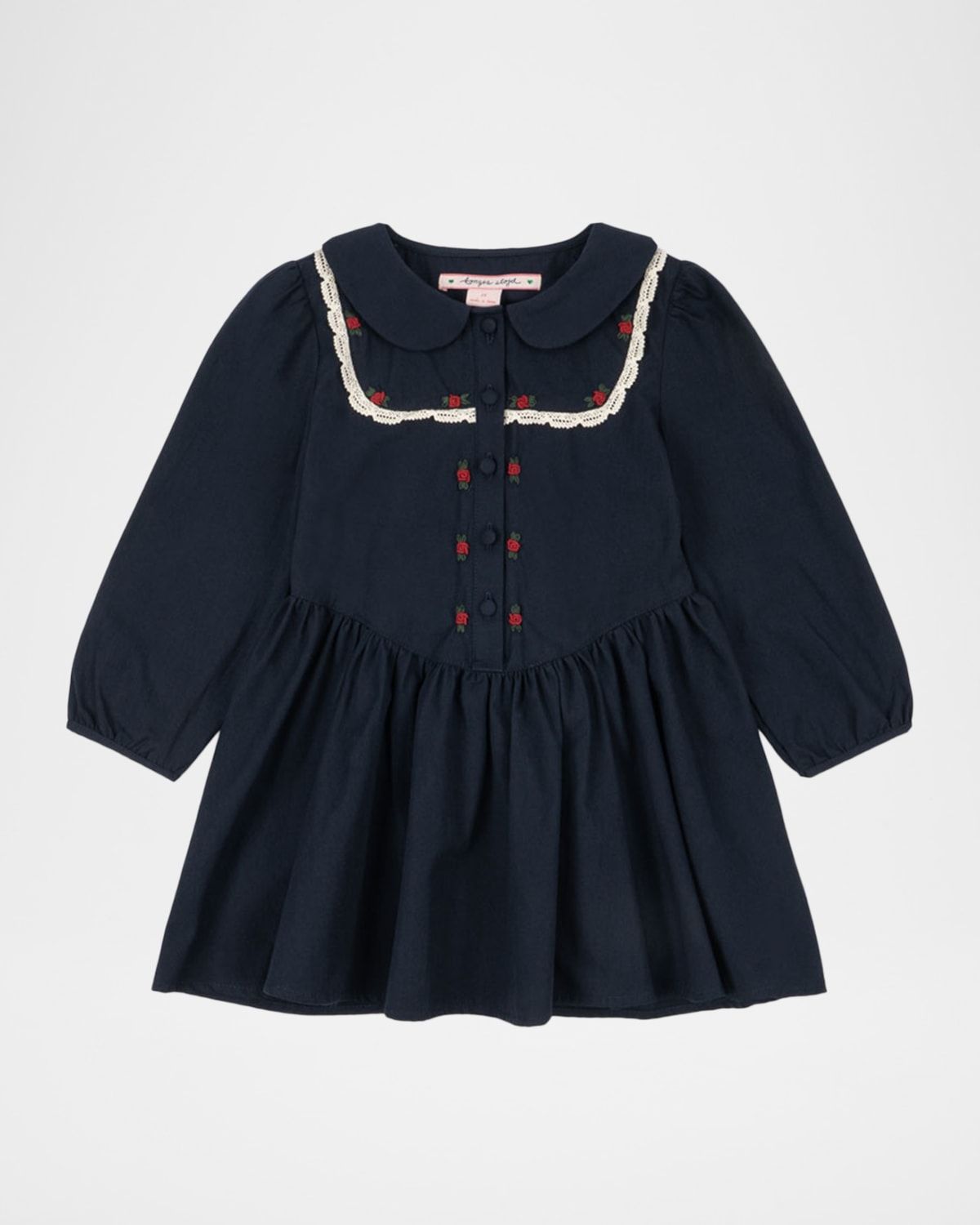 Emmy Embroidered Flared Cotton Dress, Size 18M-10